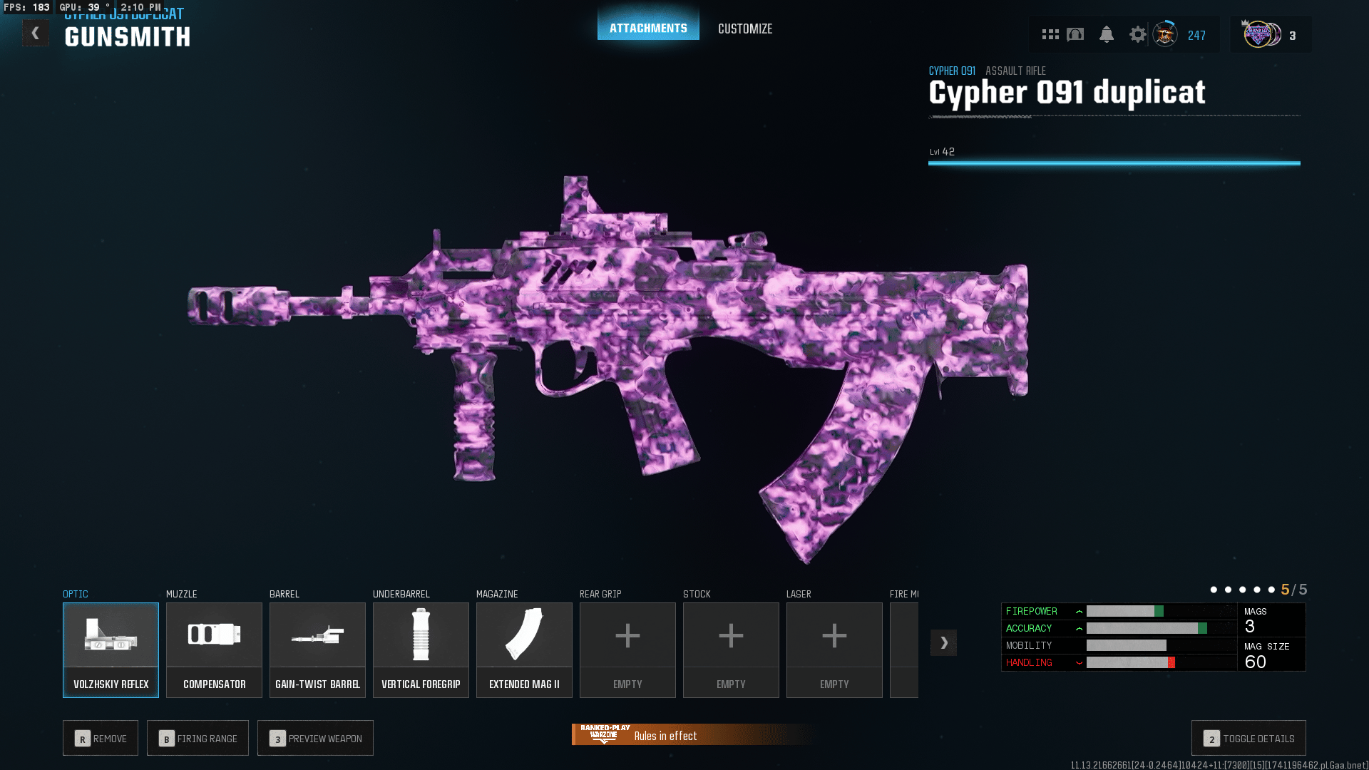xzoz Call of Duty: Warzone Cypher 091 Build