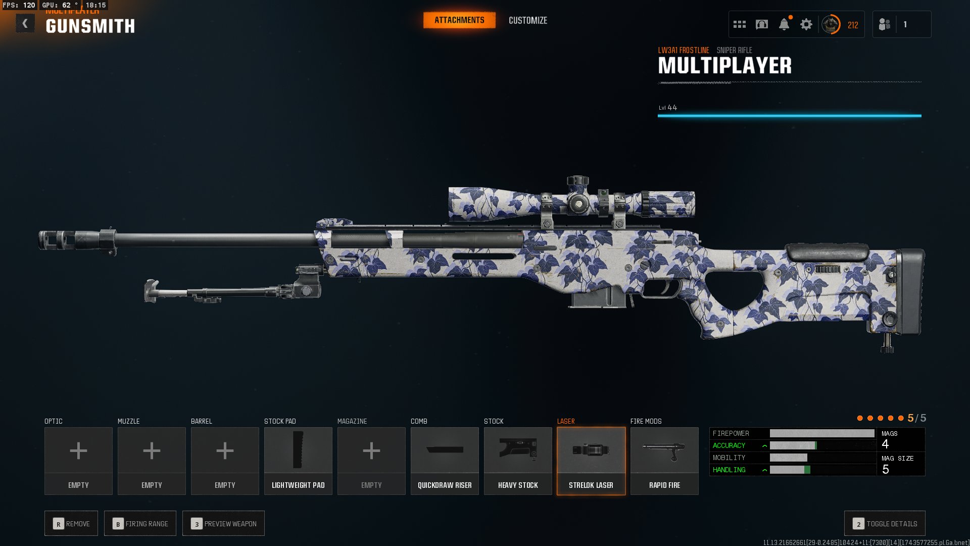 onetwoDom Call of Duty: Black Ops 6 LW3A1 Frostline Build